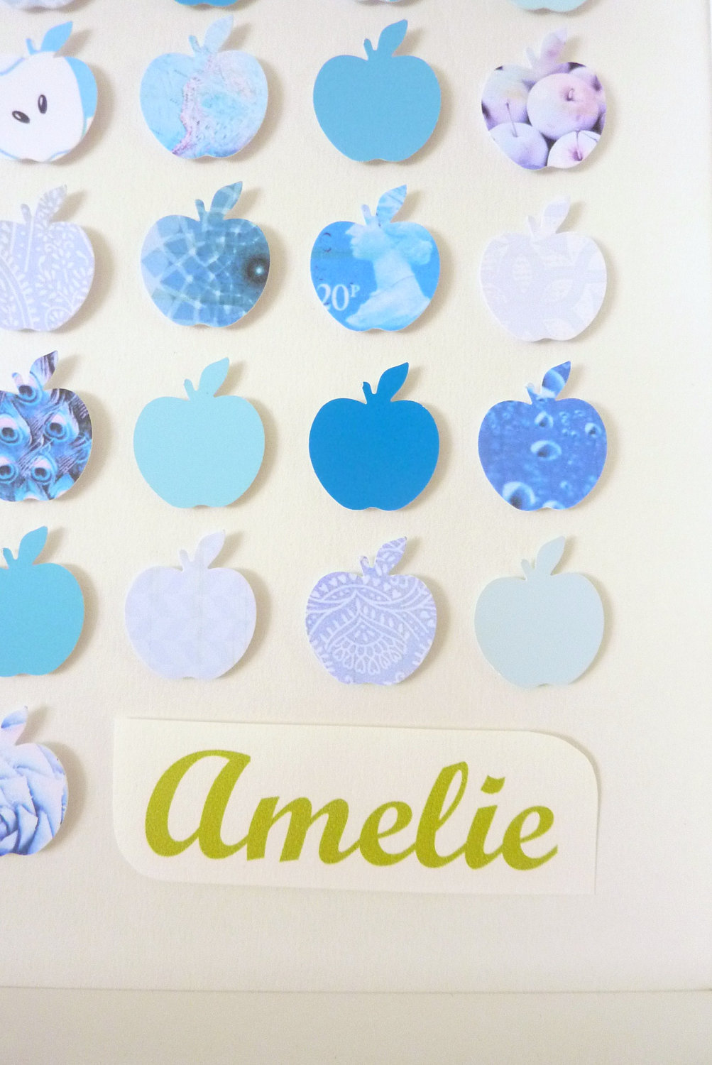 Blue Apples Papercut Keepsake. Framed on Luulla